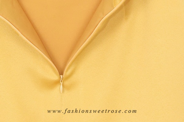 SK-311 กระโปรงแฟชั่น&ทำงาน ทรงสอบตัดต่อ ผ้า Zara สีเหลือง