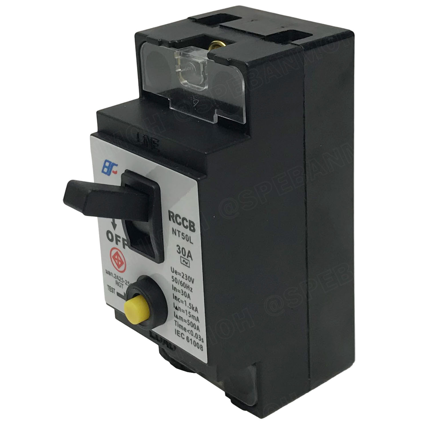 [ 1ชิ้น ] BF-50L เบรกเกอร์ RCCB NT50L 2P 30A 15mA เบรกเกอร์กันไฟดูด กันไฟรั่ว Safety Breaker RCCB BF 30แอมป์ เบรกเกอร์เครื่องทำน้ำอุ่น Residual Current Operated Circuit Breaker without Integral Overcurrent Protection มอก 2425-2560 RGT กันดูด กันไฟรั่ว เบร
