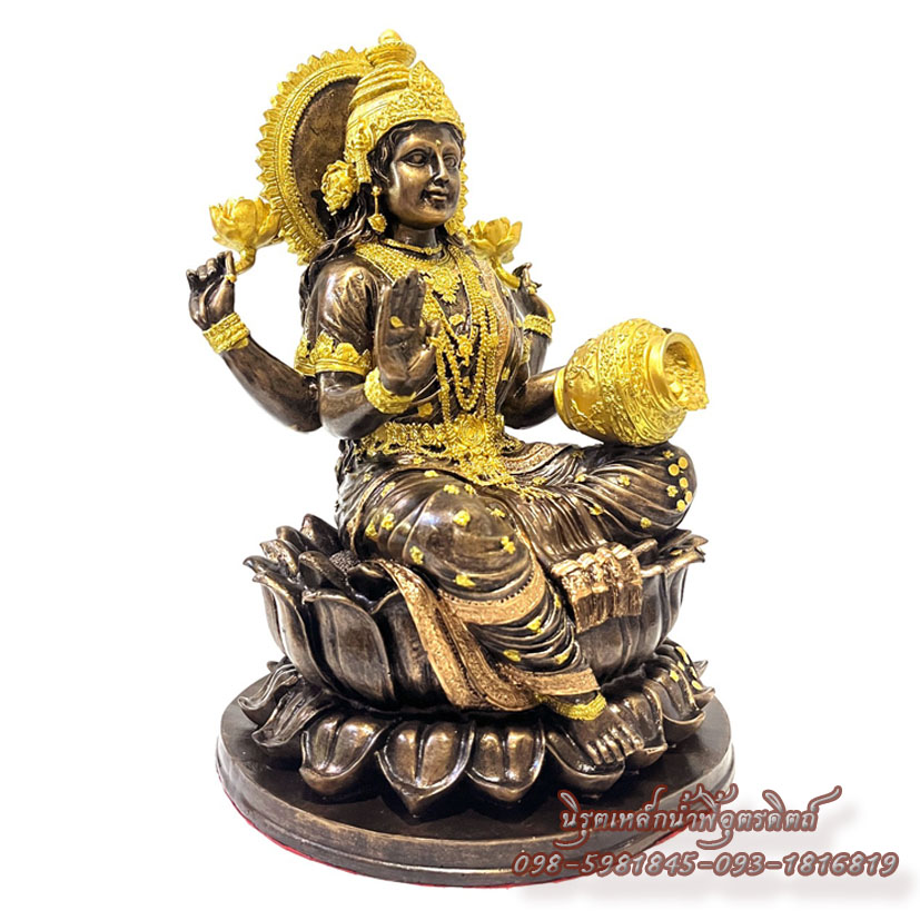 พระแม่ลักษมี มวลสารแร่เหล็กน้ำพี้ หน้าตัก 9 นิ้ว เทพีแห่งความงามผู้ประทานพรด้านความรัก โชคลาภ