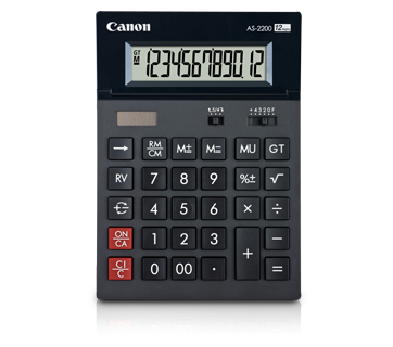 เครื่องคิดเลข Canon รุ่น AS-2200 จอภาพแสดงผล LCD 12 หลัก รับประกันศูนย์ 3 ปี