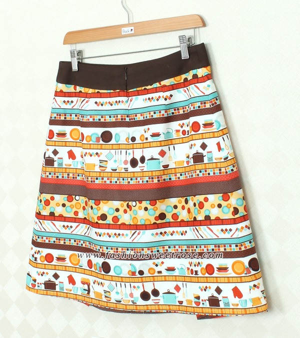 SK-328 กระโปรงแฟชั่น&ทำงาน ทรงบาน Graphic Kitchen Flare Skirt ผ้าคอตต้อนญี่ปุ่นพิมพ์ลาย Kitchen