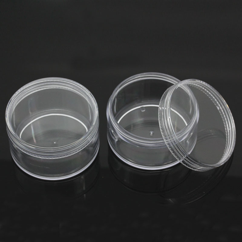ตลับพลาสติกใส ขนาดเส้นผ่านศูนย์กลาง 6 cm สูง 3 cm แพ็ค 6 ชิ้น