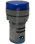 [ 1 ชิ้น ] AD16-22DS หลอดตู้คอนโทรล (Pilot Lamp) Ø22 mm (เกรด A) 24V สีน้ำเงิน/BLU