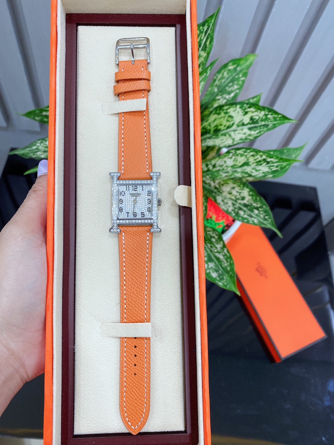 Hermes H Watch With Diamond