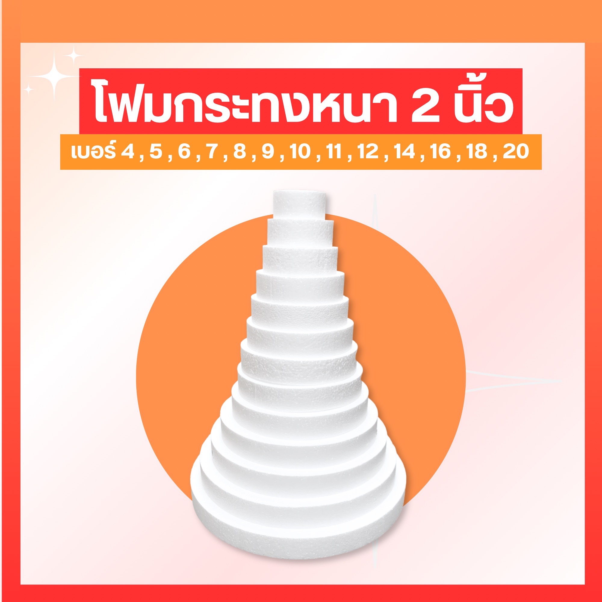 โฟมกลมหนา 2"