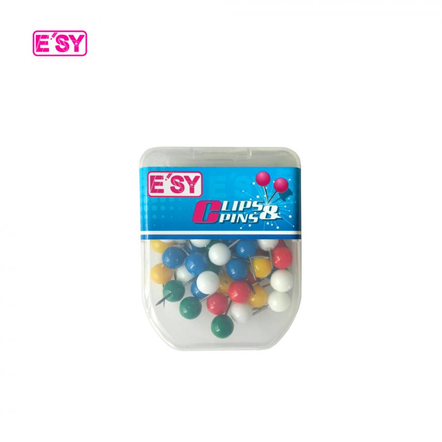 หมุดปักบอร์ด E'SY คละสีในกล่อง มีให้เลือกหลายลาย