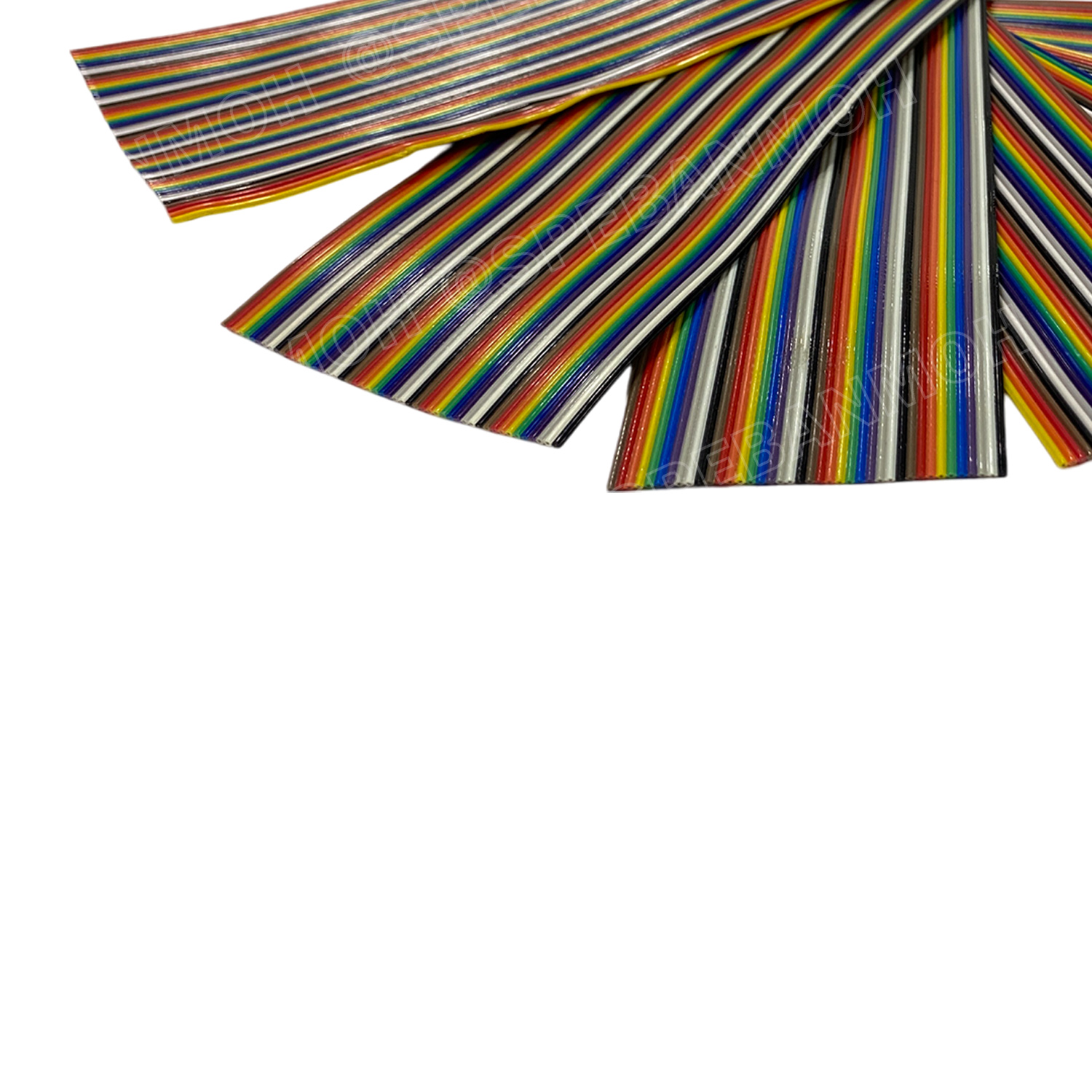 [ 30เมตร/ม้วน ] สายแพ UL 2651 40C-64C สีรุ้ง Flat Cable 28AWG สายแพรสีรุ้ง 105c 300V VW-1 สายสำหรับเชื่อมวงจร วายริ่งวงจร สำหรับต่อสายจั๊มเปอร์ สำหรับเข้าหัว IDC สายเคเบิ้ล สายไฟจัมเปอร์ สายไฟแบน สีเทา สีรุ้ง