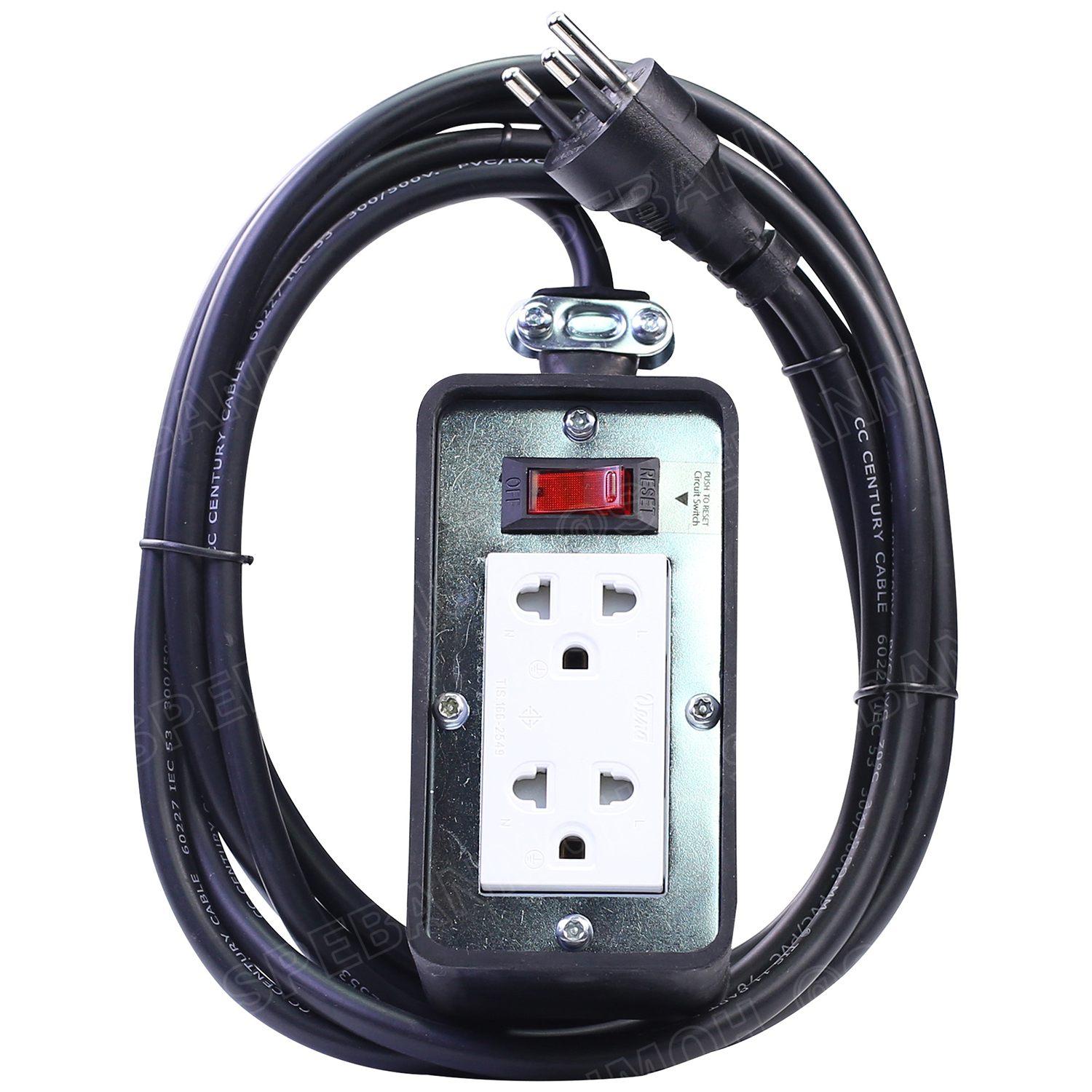 TRS315T-20M สายไฟ ยาว 20 เมตร ปลั๊กยาง Toshino TRS 315T 20M ยาว 20เมตร ปลั๊กพ่วง Toshino ปลั๊กไฟ Toshino ปลั๊กไฟยาง TR-315T 3 x 1.5 sq.mm.บล็อกยาง ปลั๊กไฟสนาม ยางพารา ทนต่อแรงกระแทก ทนแรงกระแทก ปลั๊กไฟ ภายนอก บล็อกต่อสายไฟทำจาก ยางพารา พร้อมเต้ารับ เต้าเส