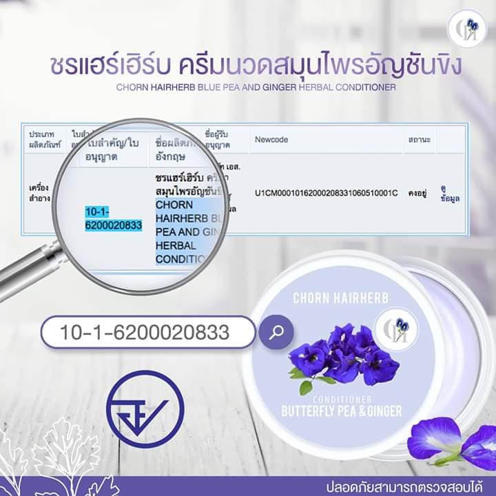 แชมพูอัญชัญขิง + ครีมหมักผม ขนาด500ml.