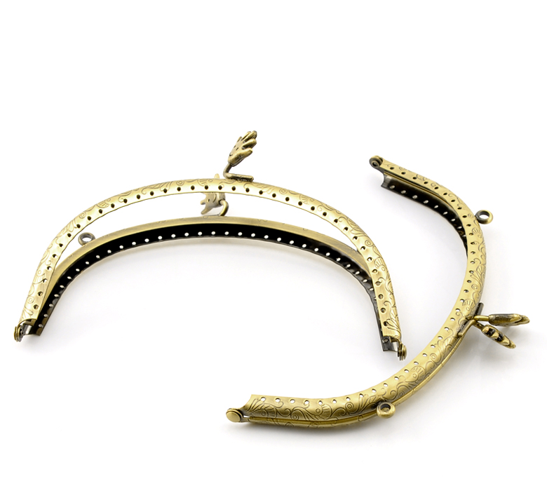 ปากกระเป๋าปิ๊กแป๊กสีทองแดง ขนาด 16x10cm(6 2/8"x3 7/8") 1 ชิ้น