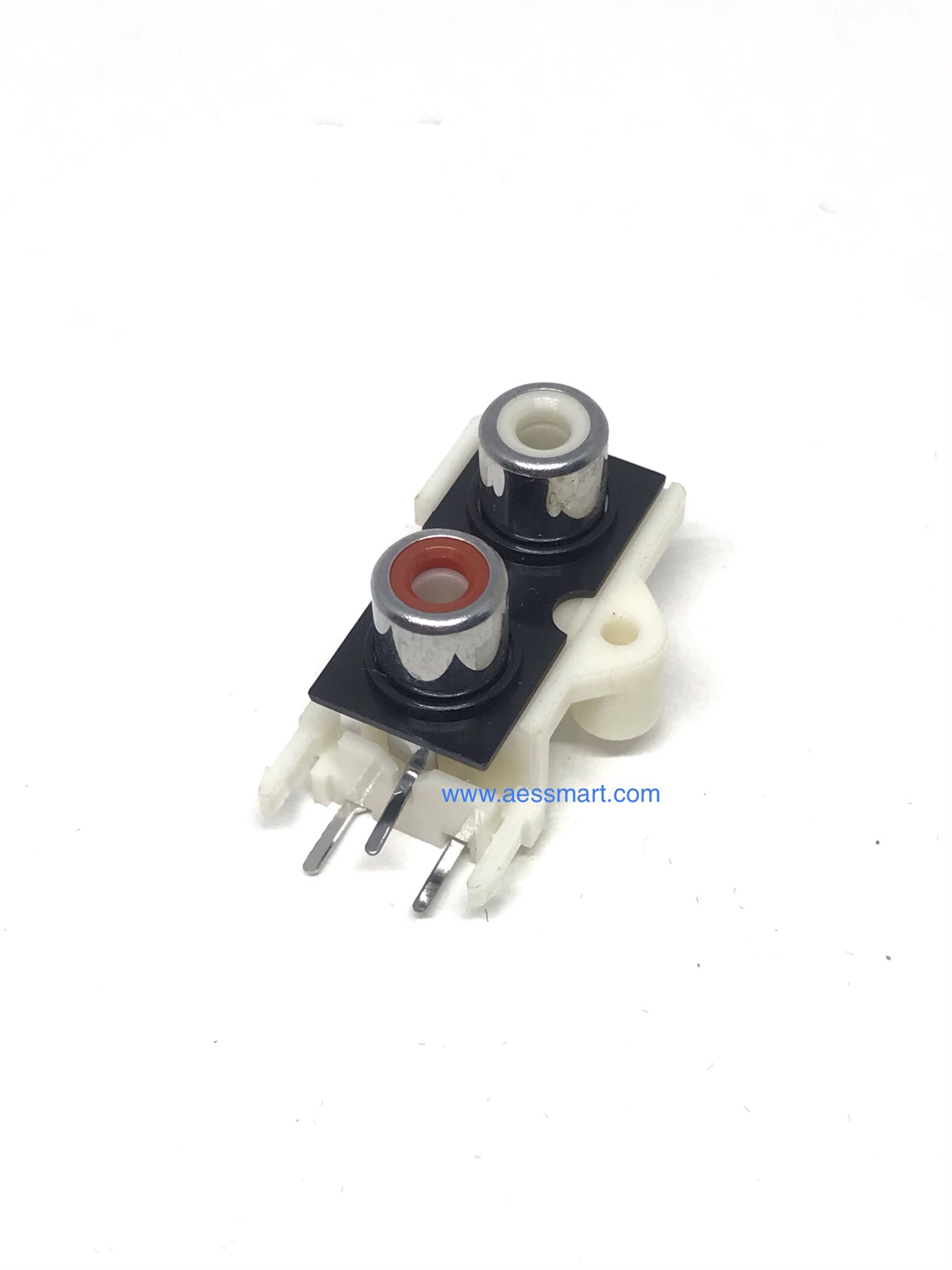 แท็ป Jack RCA 2รู, ตัวตั้งเหลี่ยม, สีเงิน