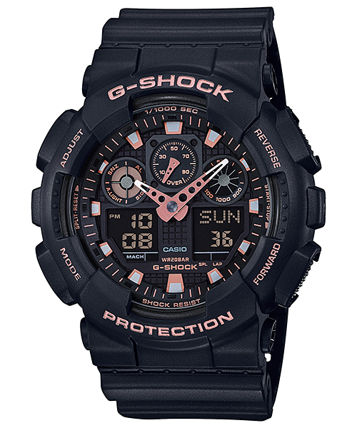 CASIO G-SHOCK รุ่น GA-100GBX-1A4DR สีดำ โรสโกลด์ สินค้าของเเท้ รับประกันศูนย์ CMG