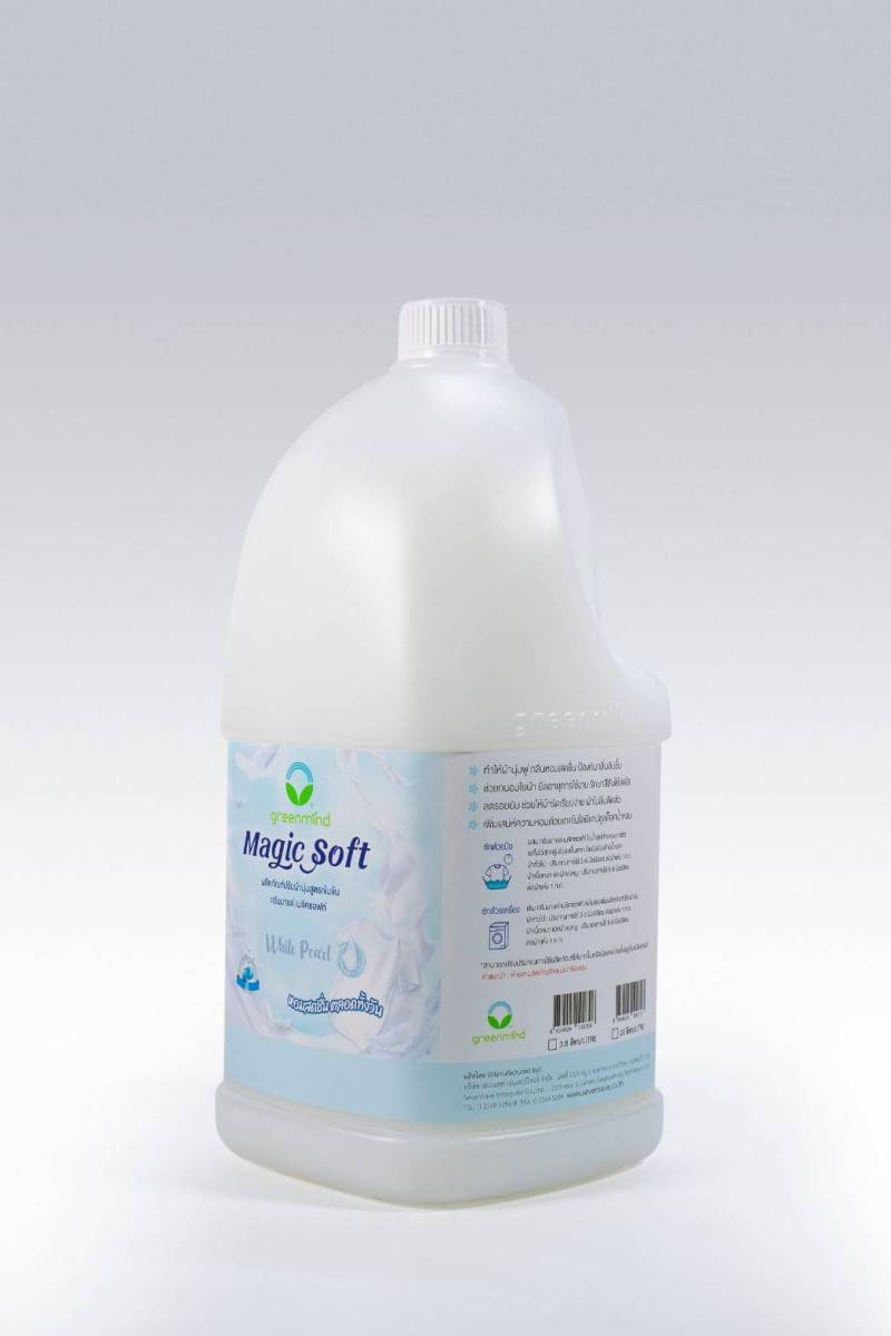 น้ำยาปรับผ้านุ่ม กรีนมายด์ เมจิคซอฟท์ 3.8 ลิตร เพิ่มเสน่ห์ความหอมด้วยเทคโนโลยีแคปซูลล๊อคน้ำหอม กลิ่นหอมสดชื่น ป้องกันกลิ่นอับชื้น