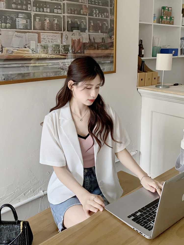 Summer mini blazer - เสื้อคลุมเบลเซอร์มินิ แขนสั้น