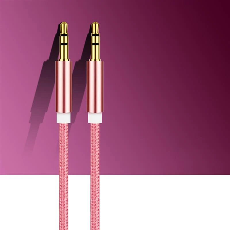 สาย Aux แบบเชือกถัก 3.5 mm เสียงสเตอริโอ ยาว 1 เมตร คุณภาพสูง เหนียวทน
