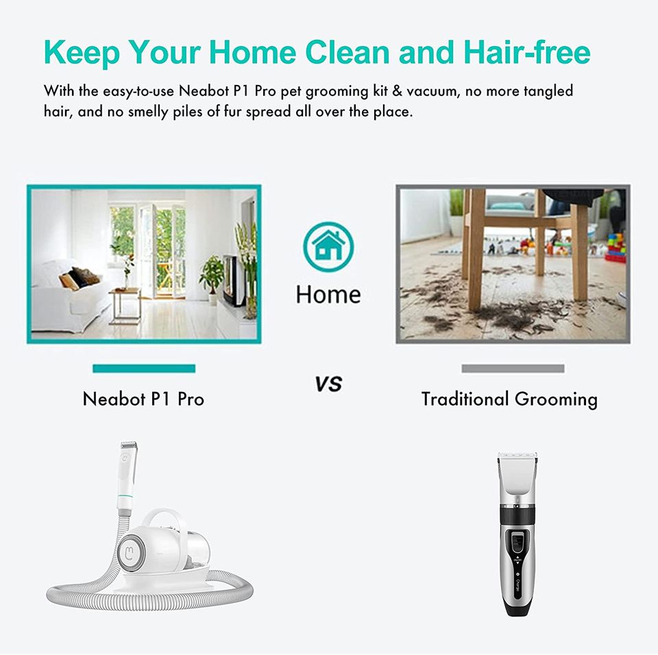 Rock Space Neabot Pet Grooming vacuum P1 Pro เครื่องแปรงขน ตัดขนและดูดขน แบบ 3 in 1 รับประกัน 1 ปี