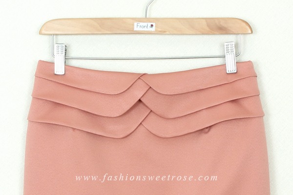 SK-304 กระโปรงแฟชั่น&ทำงาน ทรงสอบ ผ้า ZARA สีพีช Peach
