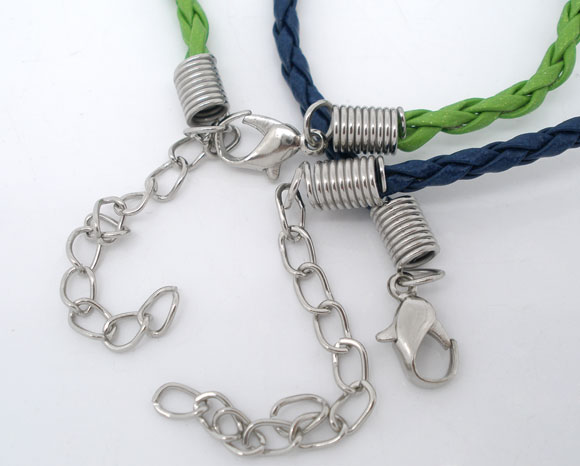 เชือกข้อมือสำเร็จสำหรับร้อยลูกปัด 20ซม.พร้อมก้ามปู 5 เส้นคละสี