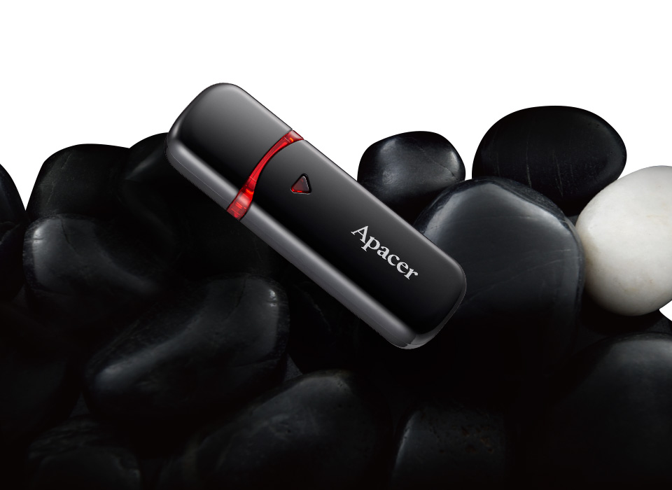Apacer 16GB AH333 Flash Drive USB 2.0 (Mysterious Black) รับประกัน ศูนย์ไทย 5 ปี