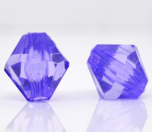 ลูกปัดอะครีลิคไบคอนเหลี่ยมเจีย ขนาด 8x8mm แพ็ค 100 เม็ด