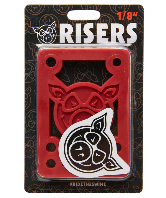 Pig Piles Hard Risers Red 1/8" Skateboard Riser Pads