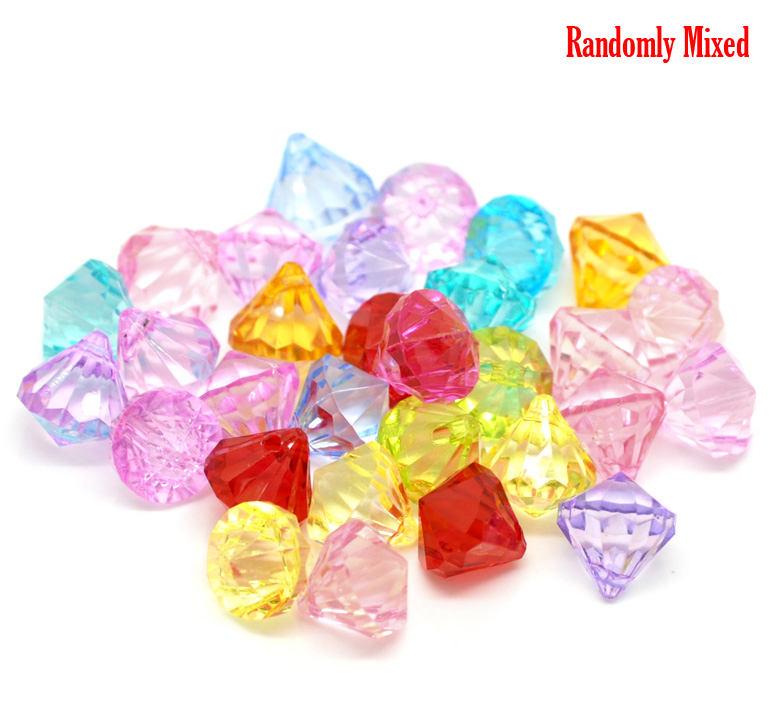 ตัวห้อยอะครีลิคคริสตัลขนาด 17mmx16mm แพ็ค 20 ชิ้น คละสี