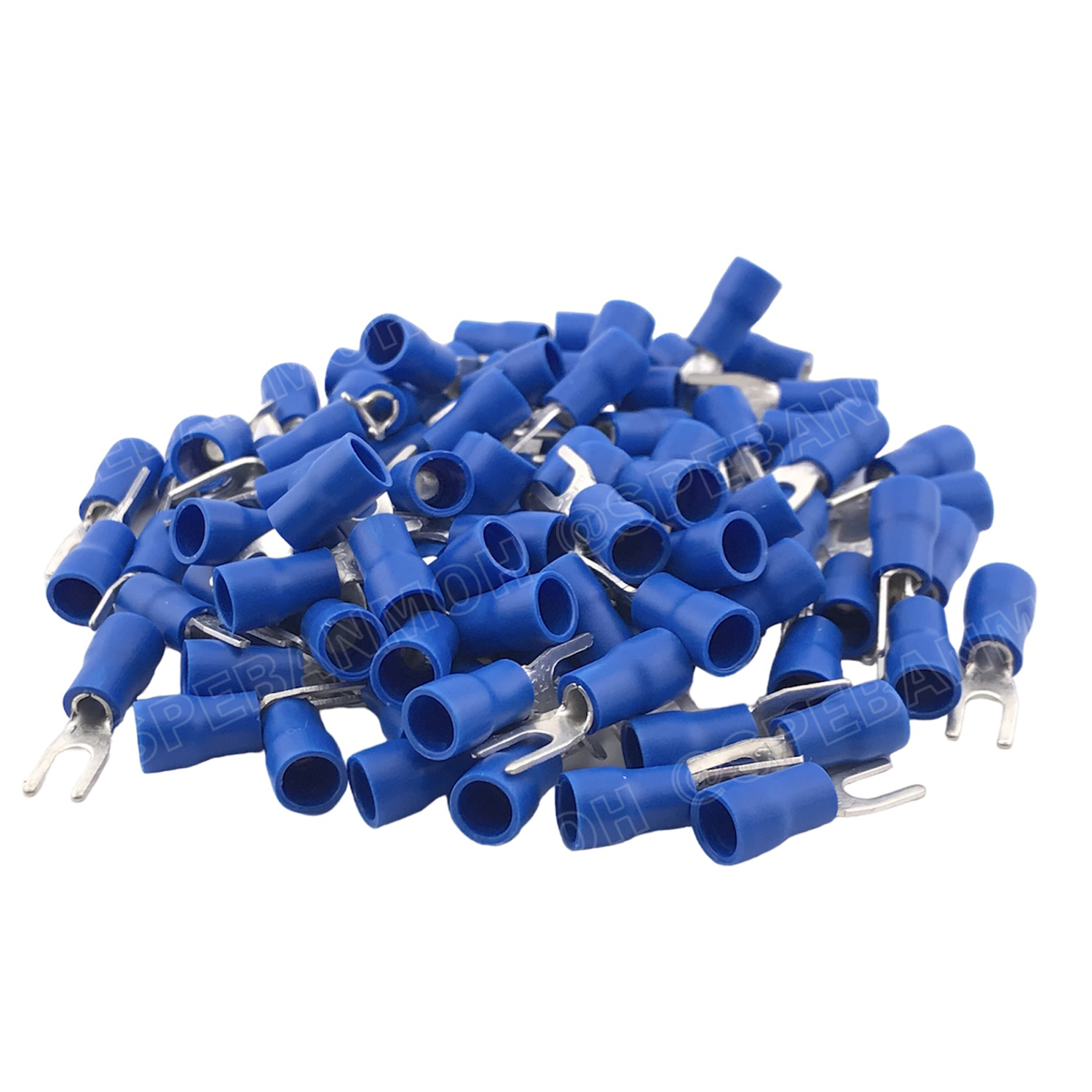 [ 100 ตัว/ถุง ] SV2-4 สีน้ำเงิน Blue หางปลาแฉก หางปลาหุ้มฉนวน Crimping Terminal เทอร์มินอล หางปลาย้ำสายไฟ หางปลาวาย หางปลาแฉกหุ้ม หางปลาแฉก Terminal Crimping หางปลา แฉกหุ้ม หางปลาต่อสาย ขั้วต่อสายไฟ หางปลาก้ามปู หางปลา