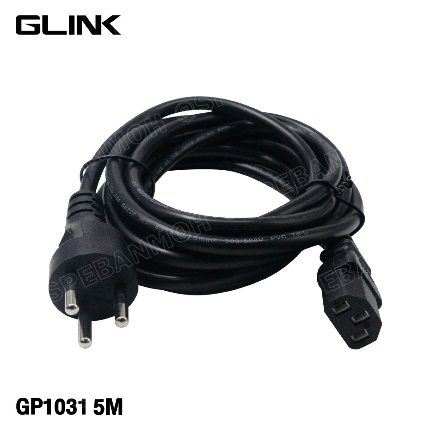 [ 1 เส้น ] GP1031 สายไฟ AC 3ขากลม ขากลม Glink มาตรฐาน มอก. 3C x 0.75 sq.mm 10A 250V สายไฟ AC 3ขา กลม Glink 10แอมป์ TIS GP-1031 IEC 60320 C13 สายหล่อหัว พาวเวอร์คอร์ด เอซีคอม 3ขา กลม ต่อคอมพิวเตอร์ AC Power Cord สายคอมพิวเตอร์ สายพาวเวอร์คอร์ด POWER CORD