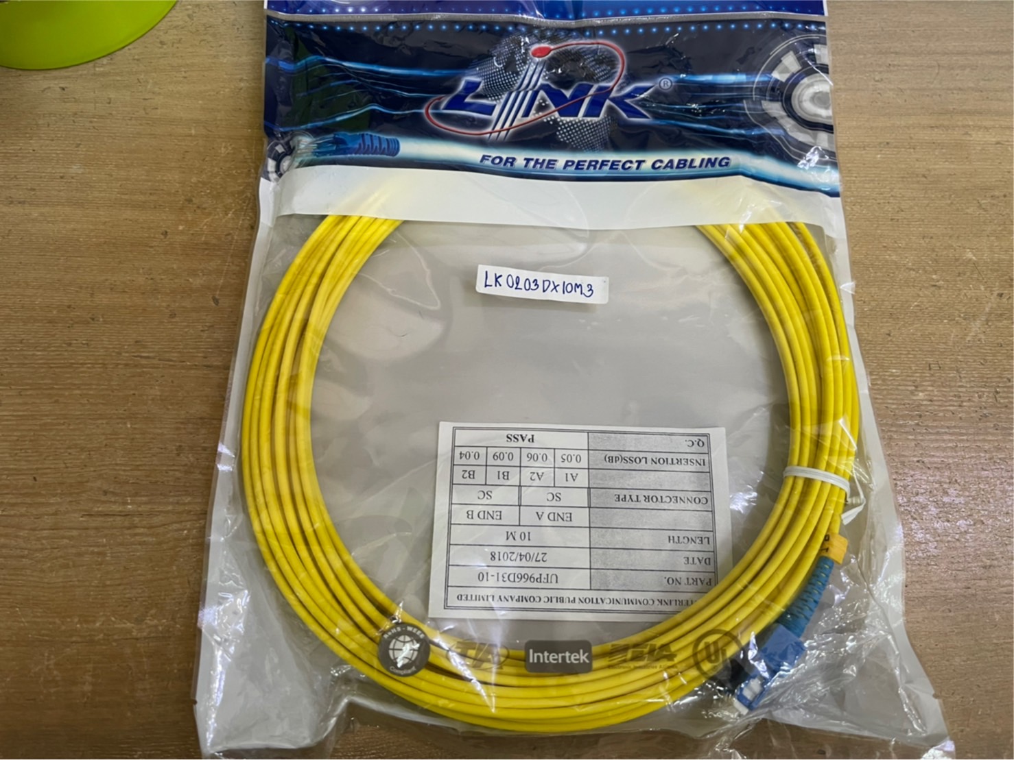 " ราคาพิเศษ " LINK Fiber Optic SC/SC SM.PATCH CORD 10M.DUPLEX (UFP966D31-10)