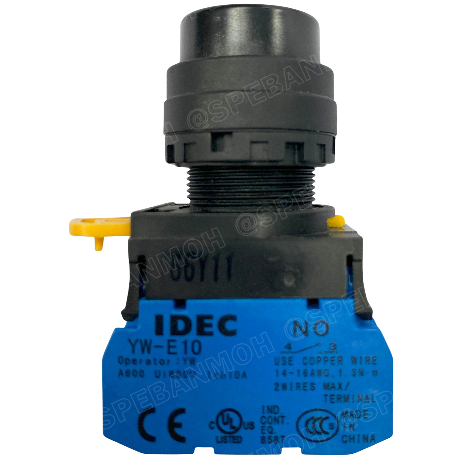 [ 1ชิ้น ] YW1B-A2E10 สวิทช์ กดติดกดดับ สีดำ Black 1NO IDEC ไอเดค สวิทช์คอนโทรล 22mm Push Button Switch สวิทช์ไฟ กดค้าง Maintained สวิทช์กด คอนแท็คเสริม NO สวิทช์ไฟฟ้า 22 มิล Control Switches สวิทช์หน้าตู้ 22มิล สวิทช์กดติด-กดดับ