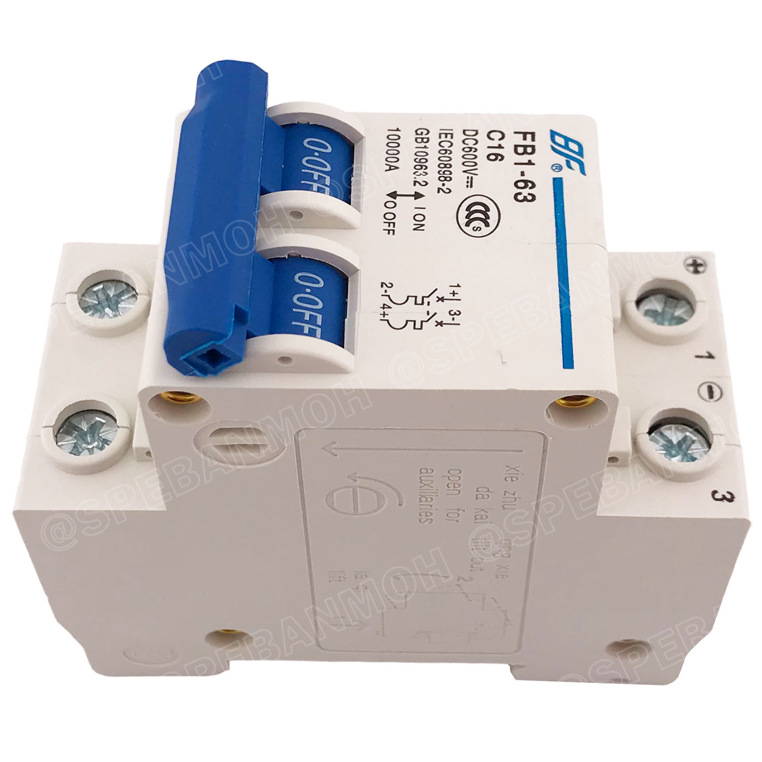 [ 1ชิ้น ] FB1-63-2P 16A BF เบรกเกอร์ ดีซี 2P 16แอมป์ 2Pole DC Breaker 600 VDC DC Circuit Breaker 2P สำหรับงาน solar cell เบรกเกอร์ไฟฟ้าโซลาร์เซลล์ DC ป้องกันกระแสเกิน ใช้ได้กับไฟฟ้ากระแสตรง DC เบรกเกอร์ 2โพล Solar Breaker เซอร์กิตเบรกเกอร์ MCB Breaker