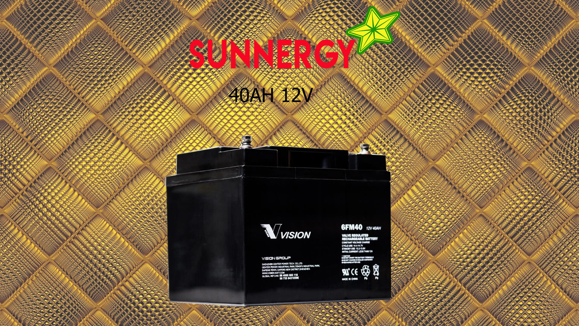 แบตเตอรี่ขนาด 40Ah 12V ชนิด Deep Cycle - AGM