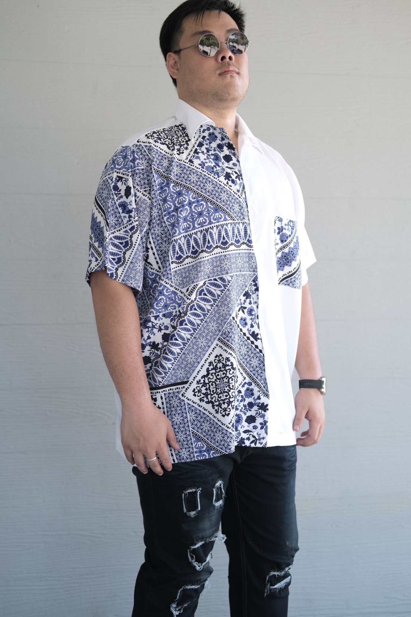 เสื้อเชิ้ตโอเวอร์ไซส์ แขนสั้น ผู้ชายอ้วน ไซส์ใหญ่ 2XL , 3XL , 4XL , 5XL