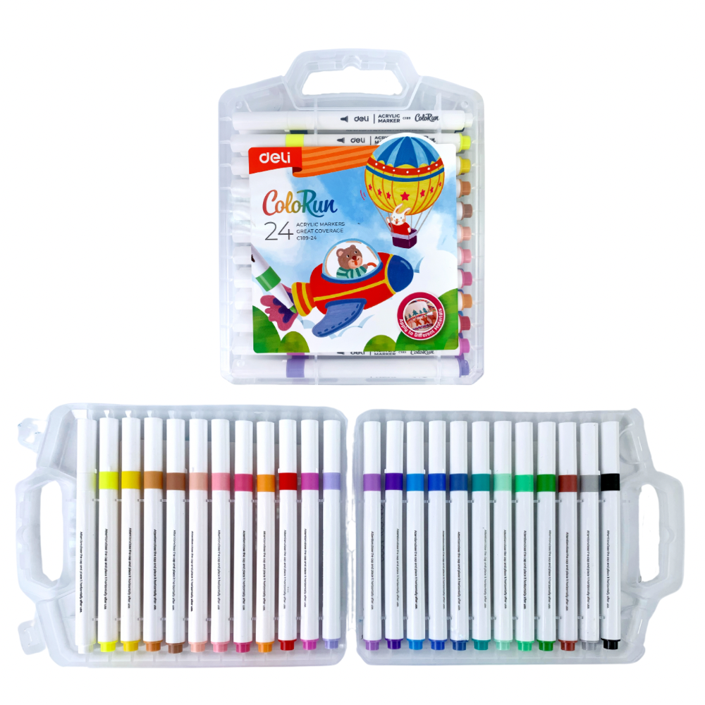 ปากกาอะคริลิค ปากกาสีอะคริลิค ปากกามาร์คเกอร์ Deli Colorun C189 12 สี / 24 สี