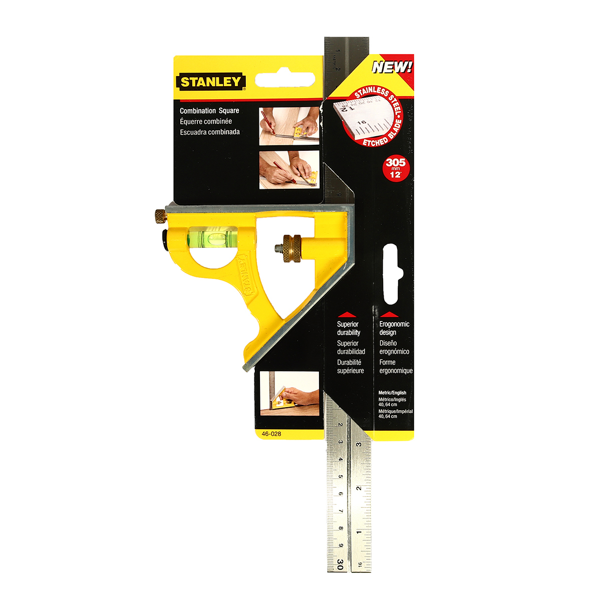 STANLEY 46-028 ฉากแบบผสม+ลูกน้ำ 12นิ่ว (METRIC )