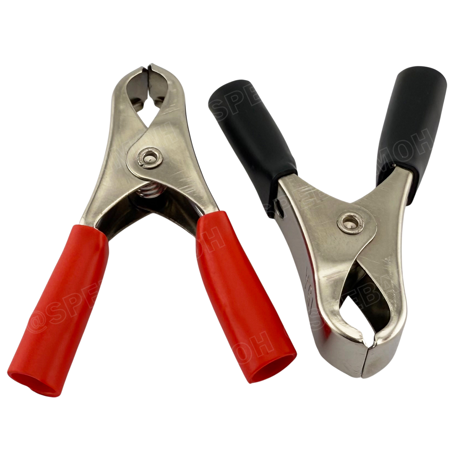 [ 1ชุด/ดำ1แดง1 ] AL-003 ปากคีบ ยาว 2นิ้ว 15A ปากคีบเหล็ก ชุบสารกันสนิม ดำ-แดง ปากคีบแบตเตอรี่ ดำแดง คีมคีบแบต ขนาดเล็ก 4นิ้ว Alligator Clip เข้าสายแบบบีบ ปากคีบจระเข้ ปากคีบแบตเตอรี่ ปากคีบขั้วแบต ปากคีบดำแดง คีมหนีบขั้วแบต