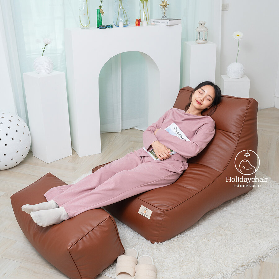 เบาะนั่งเม็ดโฟม เก้าอี้บีนแบ็ค ทรงแอลเชฟ (L-Shape) หนัง PU เกรดพรีเมียม กันน้ำได้ ใช้งานกลางแจ้งได้ พร้อมที่วางเท้า เก้าอี้เม็ดโฟม เก้าอี้นั่งเล่น เบาะนั่งเล่น bean bag บีนแบค โซฟามินิมอล โซฟาบีนแบค บีนแบ็ก รุ่น HCS-012