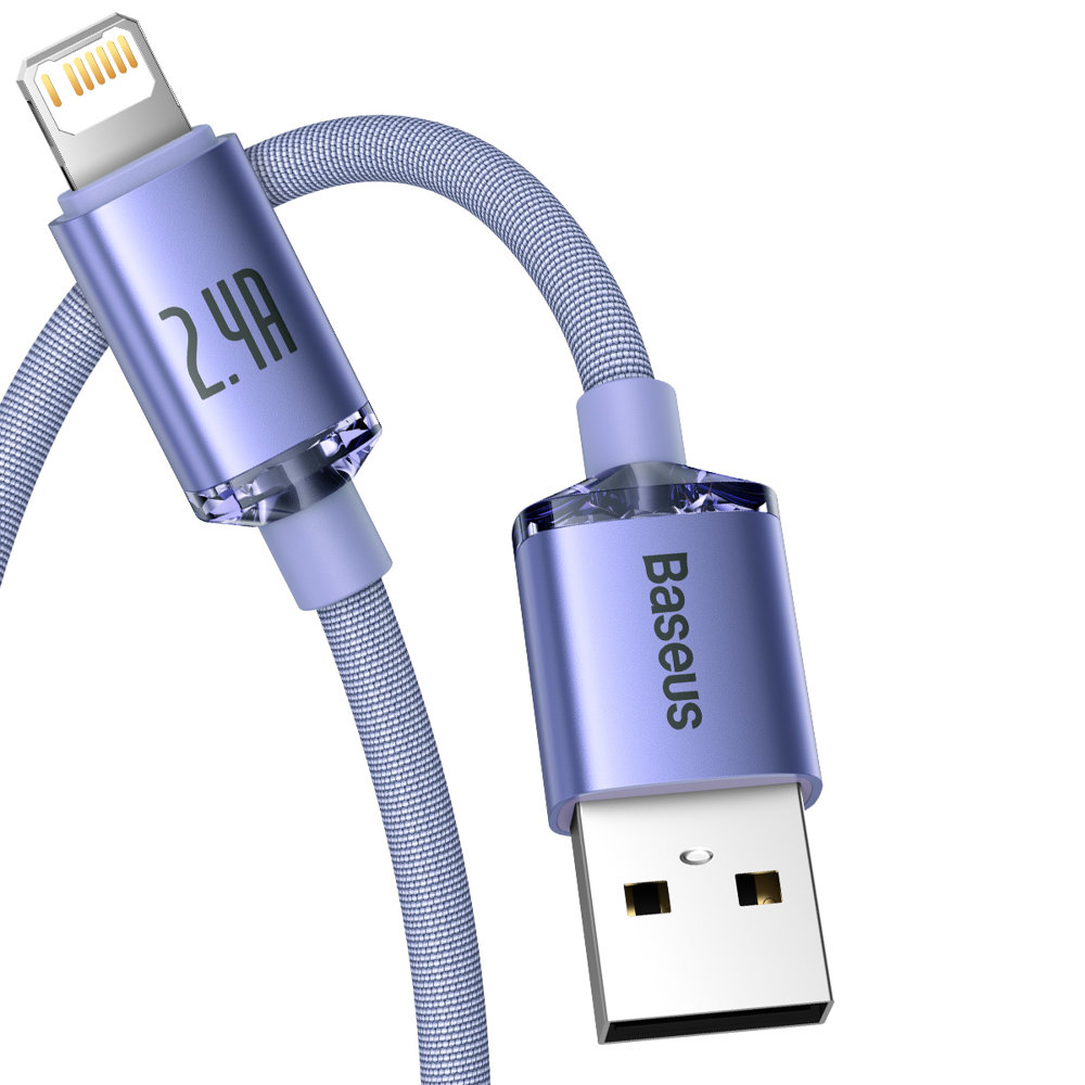Baseus Crystal Shine Series Fast Charging Data Cable USB to iP 2.4A 2m สินค้ารับประกันแท้จากศูนย์