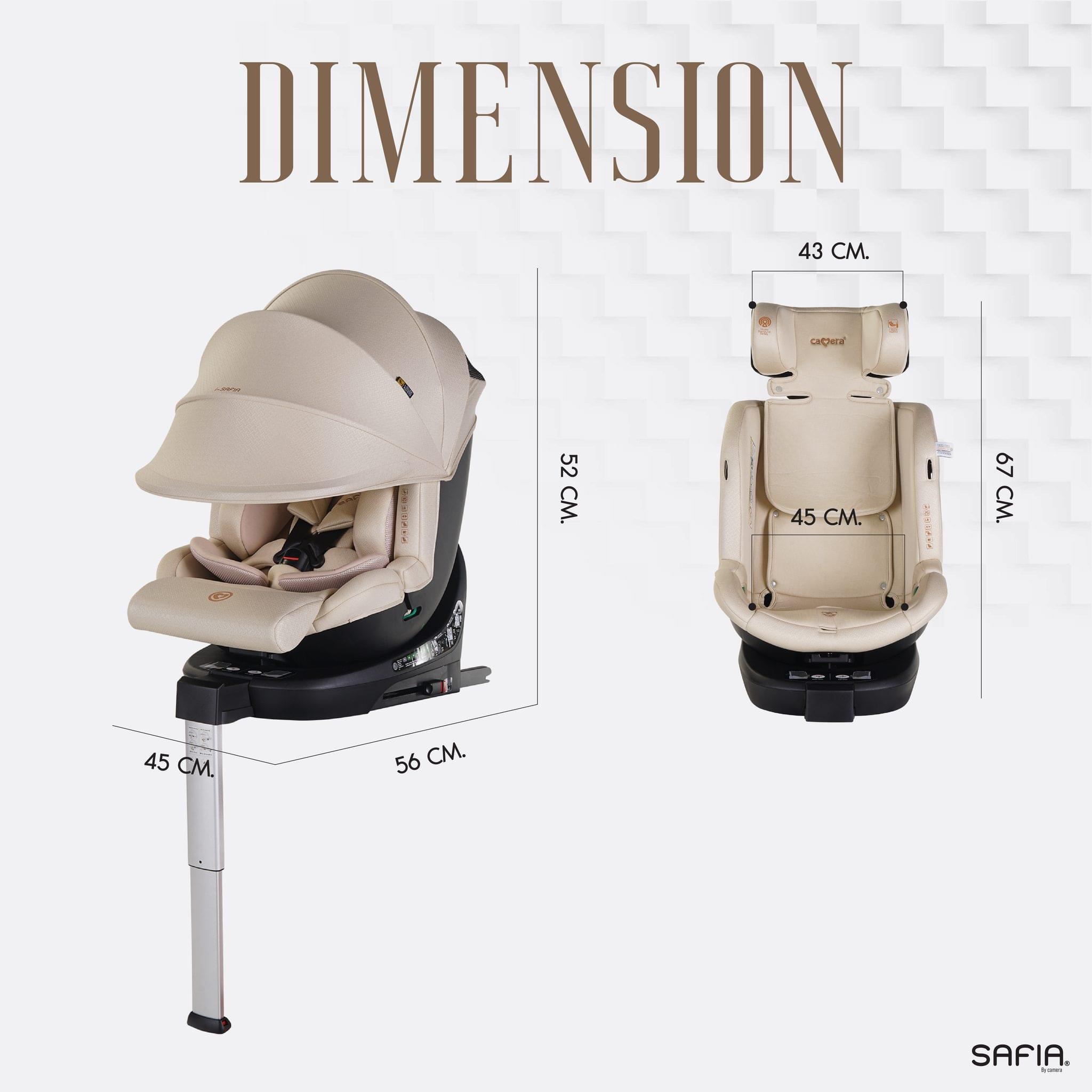 CAMERA | คาร์ซีท I-SAFIA หมุน 360 องศา พร้อมหลังคาและ LEG SUPPORT มาตรฐาน I-SIZE