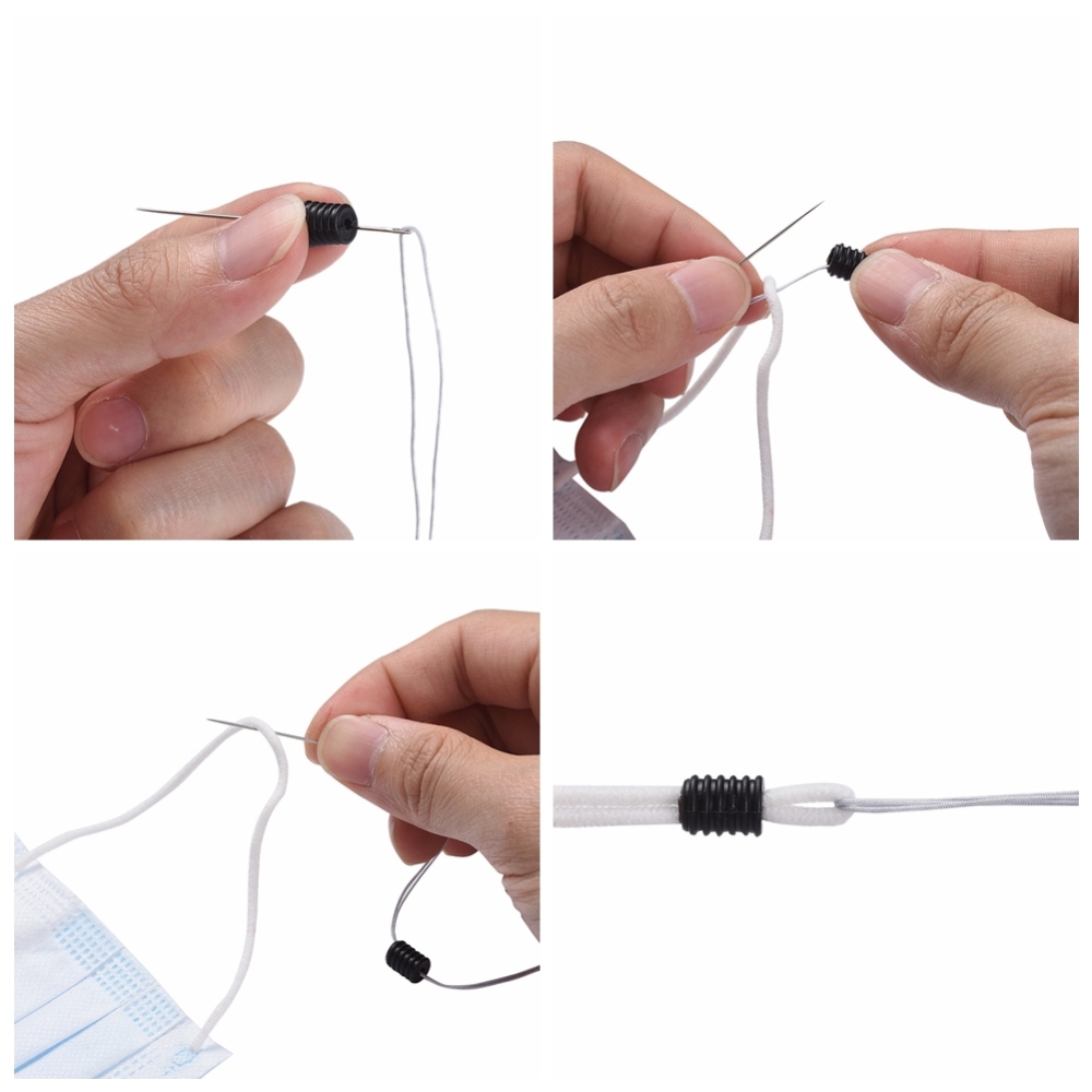 ตัวปรับสาย ทำจากพลาสติก ขนาด 10x6 มม. รู 4.5 มม. แพ็ค 50 ชิ้น สีขาว สีดำ