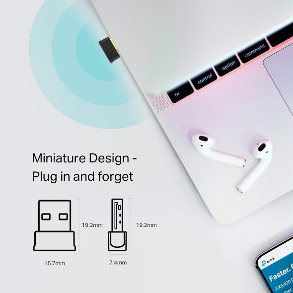 Tp-Link AC600 Archer T2UB Nano Wi-Fi USB Adapter limited lifetime