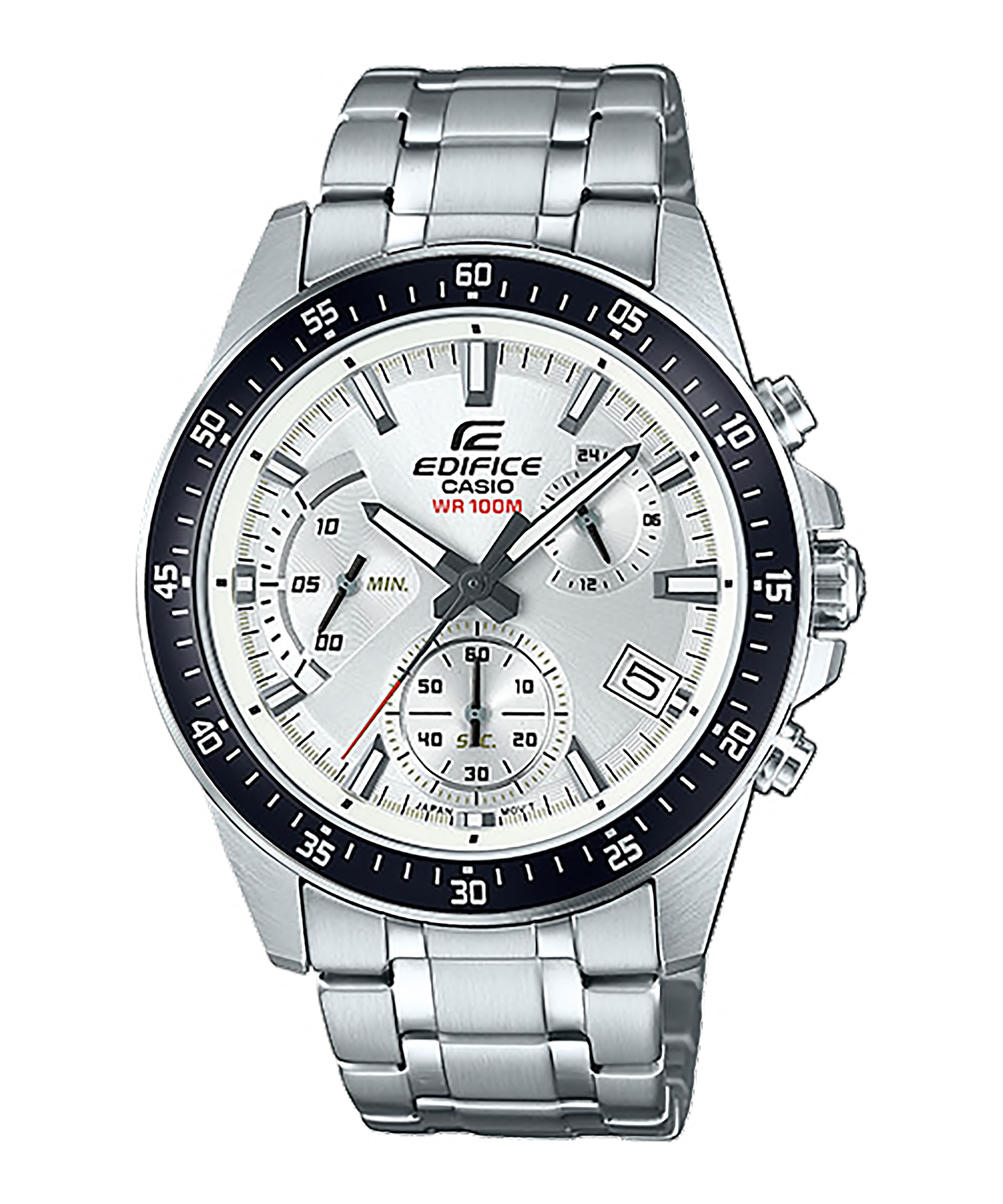 CASIO EDIFICE รุ่น EFV-540D-7AVUDF สีเงิน หน้าปัดขาว สายสแตนเลส สินค้าใหม่ ของแท้ รับประกันศูนย์ CMG