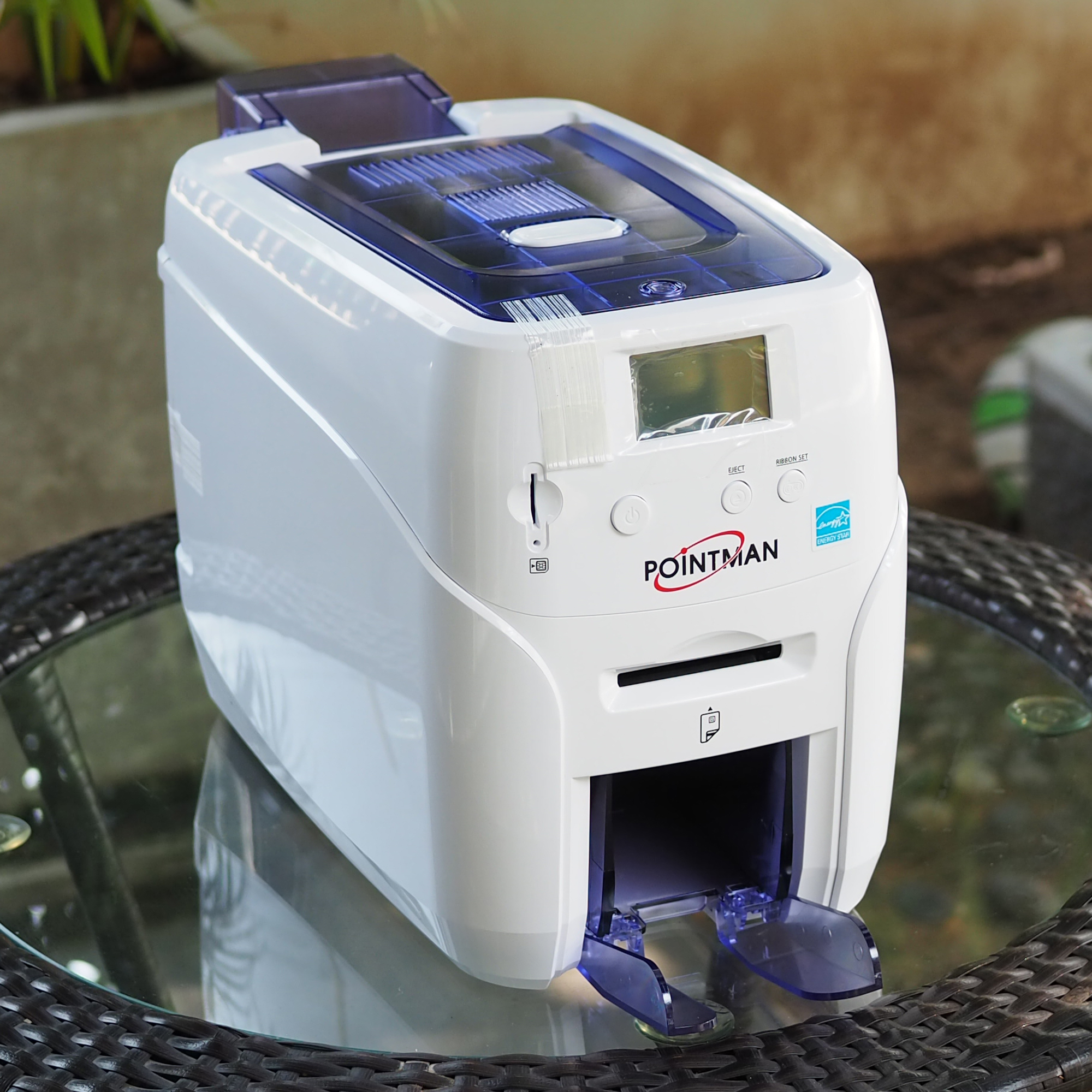 Pointman เครื่องพิมพ์บัตรพลาสติก เครื่องพิมพ์บัตรพนักงาน บัตรข้าราชการ บัตรประจำตัว บัตรนักเรียน Card printer Nuvia N20 Dual พิมพ์สองด้านอัตโนมัติ