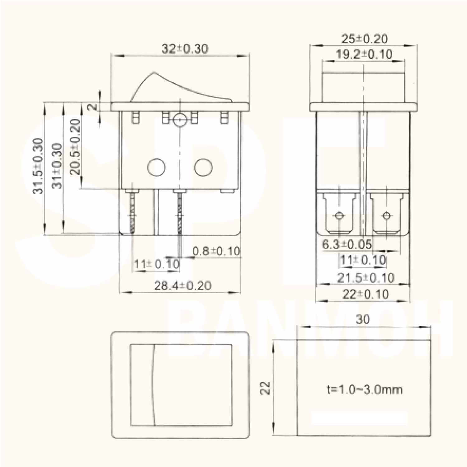 [ 2 ชิ้น ] KCD4-JK-201 ดำ Black มาตรฐาน UL Standard สวิทช์กระดก สวิทช์ กระดก KCD4 หนา 4ขา มีไฟ ON OFF KCD4 201N 16A 250V สวิทช์ กระดก KCD4 หนาไฟ LED 4 ขา Off OnO เปิด ปิด 4Pin OFF-ON สวิทกระดก KCD4 Rocker switch LED Lamp สวิท กระดก สวิทเปิดปิด ไฟจุด สวิทไ