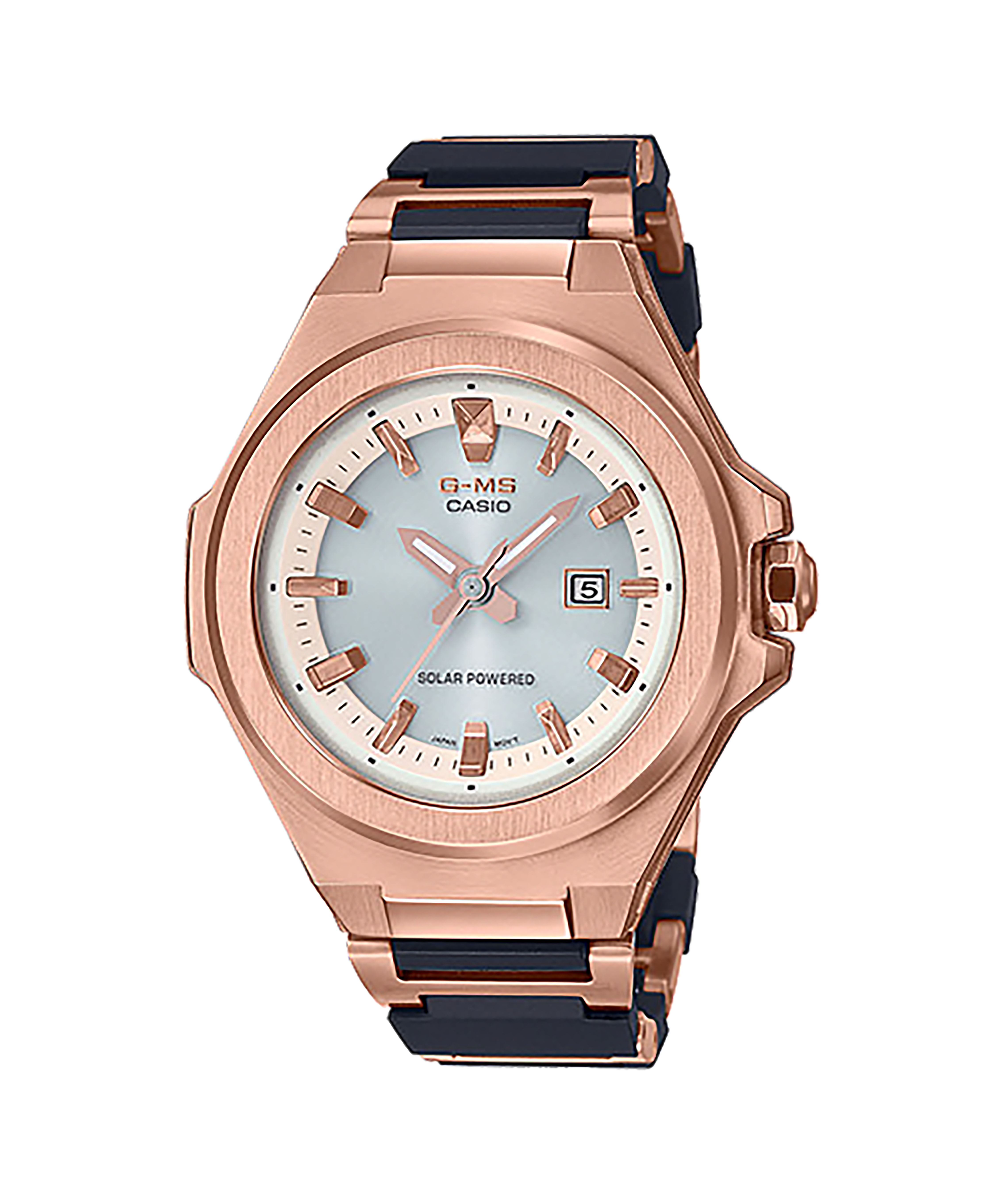 CASIO BABY-G รุ่น MSG-S500CG-1ADR สีดำ โรสโกลด์ สายทำจากวัสดุโลหะและเรซินคอมโพสิตแบบใหม่ สินค้าใหม่ ของแท้ รับประกันศูนย์ CMG