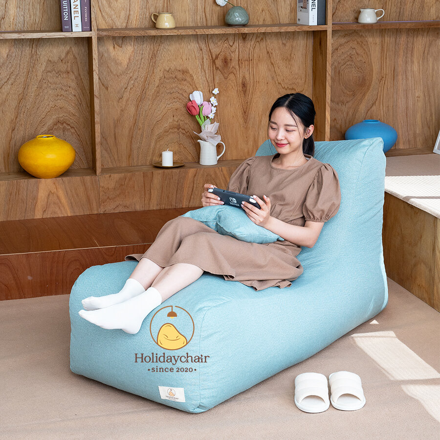 เบาะนั่งเม็ดโฟม เก้าอี้บีนแบ็ค ทรงตัวแอล บีนแบ็ก เบาะนั่งเล่น bean bag บีนแบค เก้าอี้เม็ดโฟม โซฟามินิมอล โซฟาบีนแบค โซฟาเม็ดโฟม เก้าอี้พักผ่อน เก้าอี้มินิมอล รุ่น HCS-008