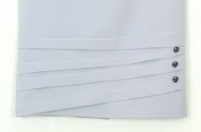 กระโปรงแฟชั่น&ทำงาน กระโปรงสอบ ผ้าไหมอิตาลีสีเทา ชายกระโปรงตีเกร็ดแต่งด้วกระดุม / SK-286