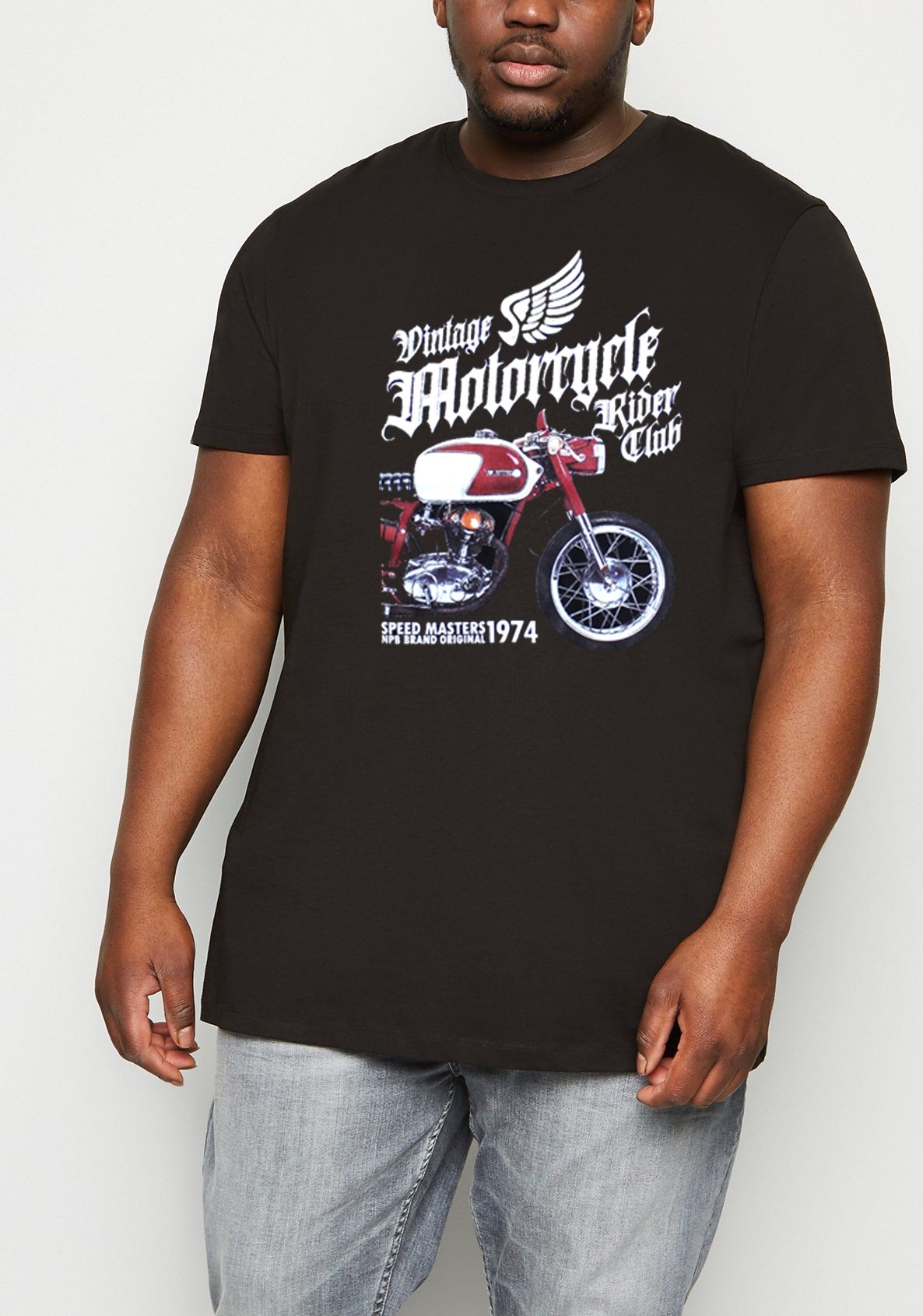 เสื้อยืดสกรีนลาย คอกลม ไซส์ใหญ่ ผู้ชายอ้วน #พิมลาย 2XL , 3XL , 4XL สีกรม สีดำ สีขาว สีเทา