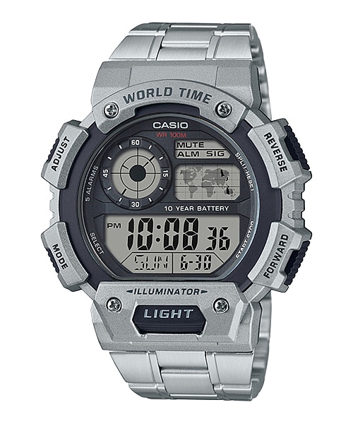 CASIO Standard รุ่น AE-1400WHD-1AVDF สีเงิน สายสแตนเลส สินค้าของเเท้ รับประกันศูนย์ CMG