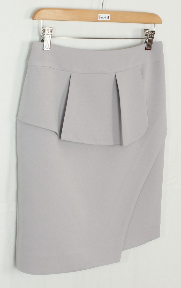 SK-205 กระโปรงแฟชั่น&ทำงาน ทรงสอบ ผ้าไหมอิตาลี สีเทา